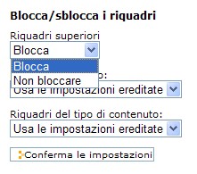 Cancellazione di un riquadro in una cartella