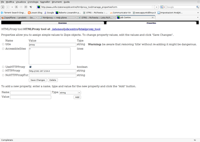 setup proxy page