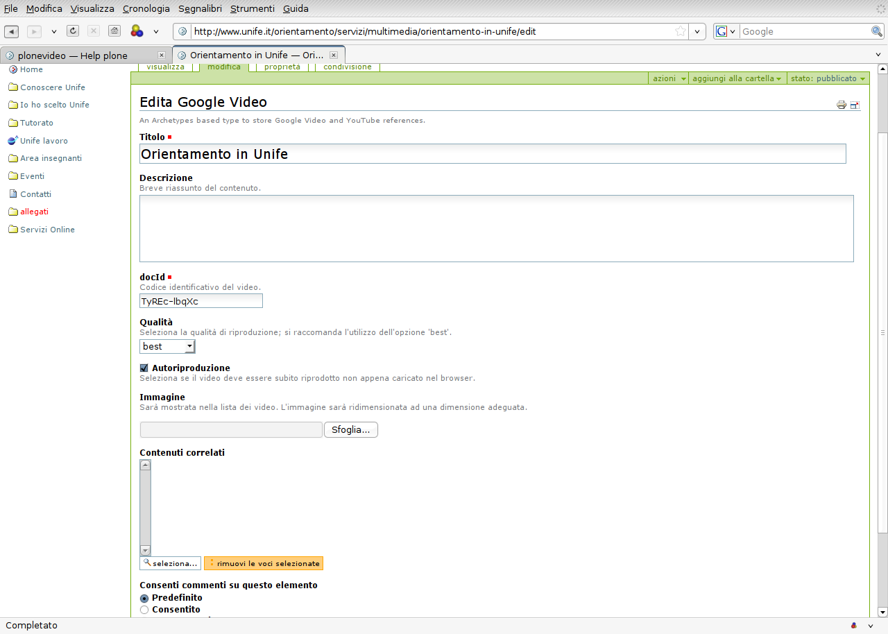 plone-video inserimento